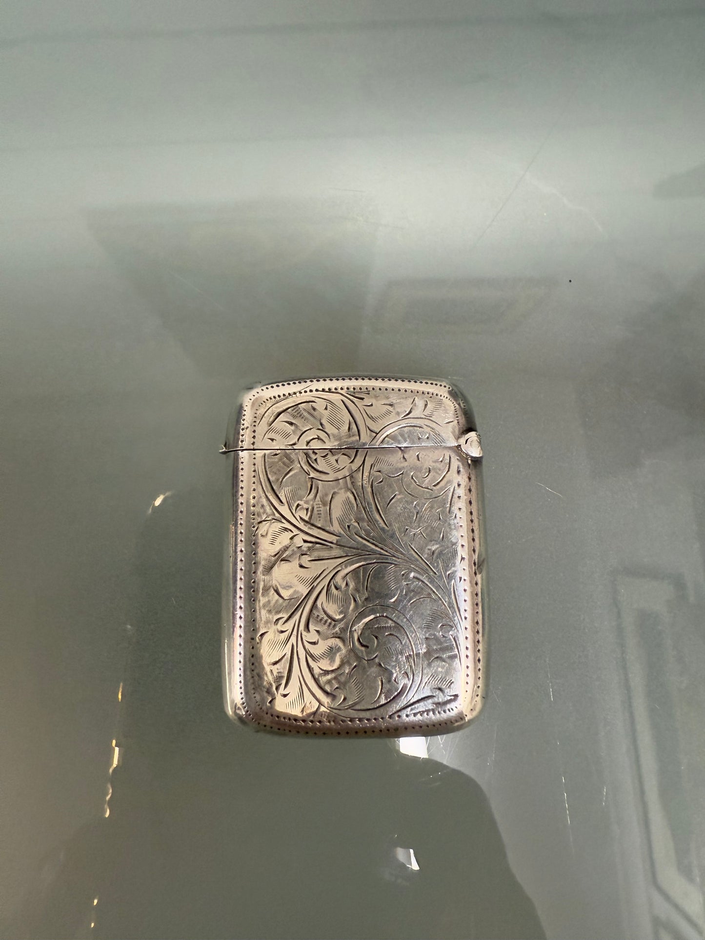 Victorian Sterling Silver Vesta Case With Match Striker