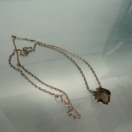 Vintage Sterling Silver Chain & Citrine Pendant