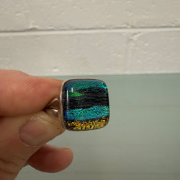 Vintage Silver (925) Dichroic Glass Ring