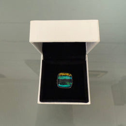 Vintage Silver (925) Dichroic Glass Ring