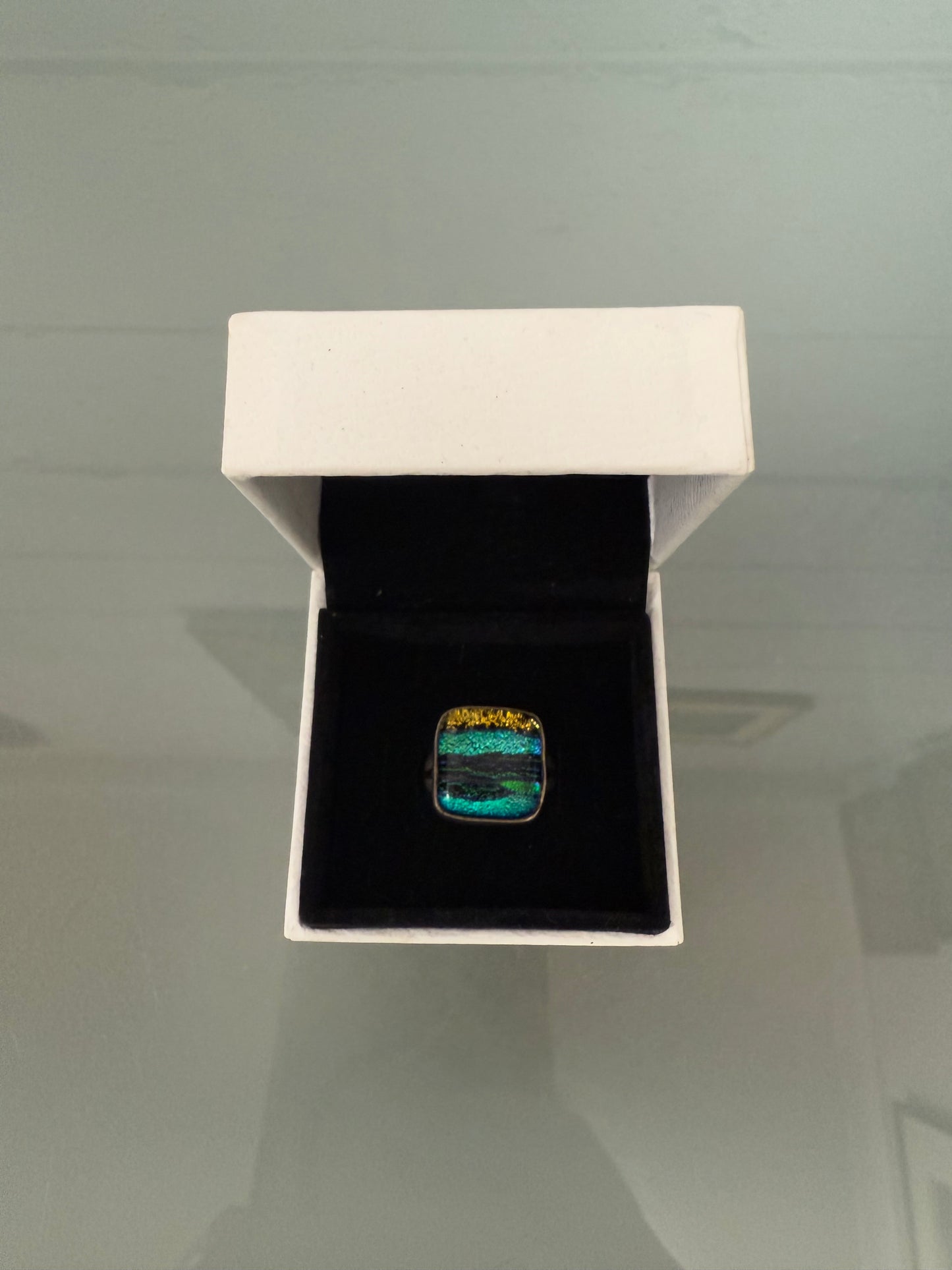 Vintage Silver (925) Dichroic Glass Ring