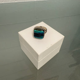 Vintage Silver (925) Dichroic Glass Ring