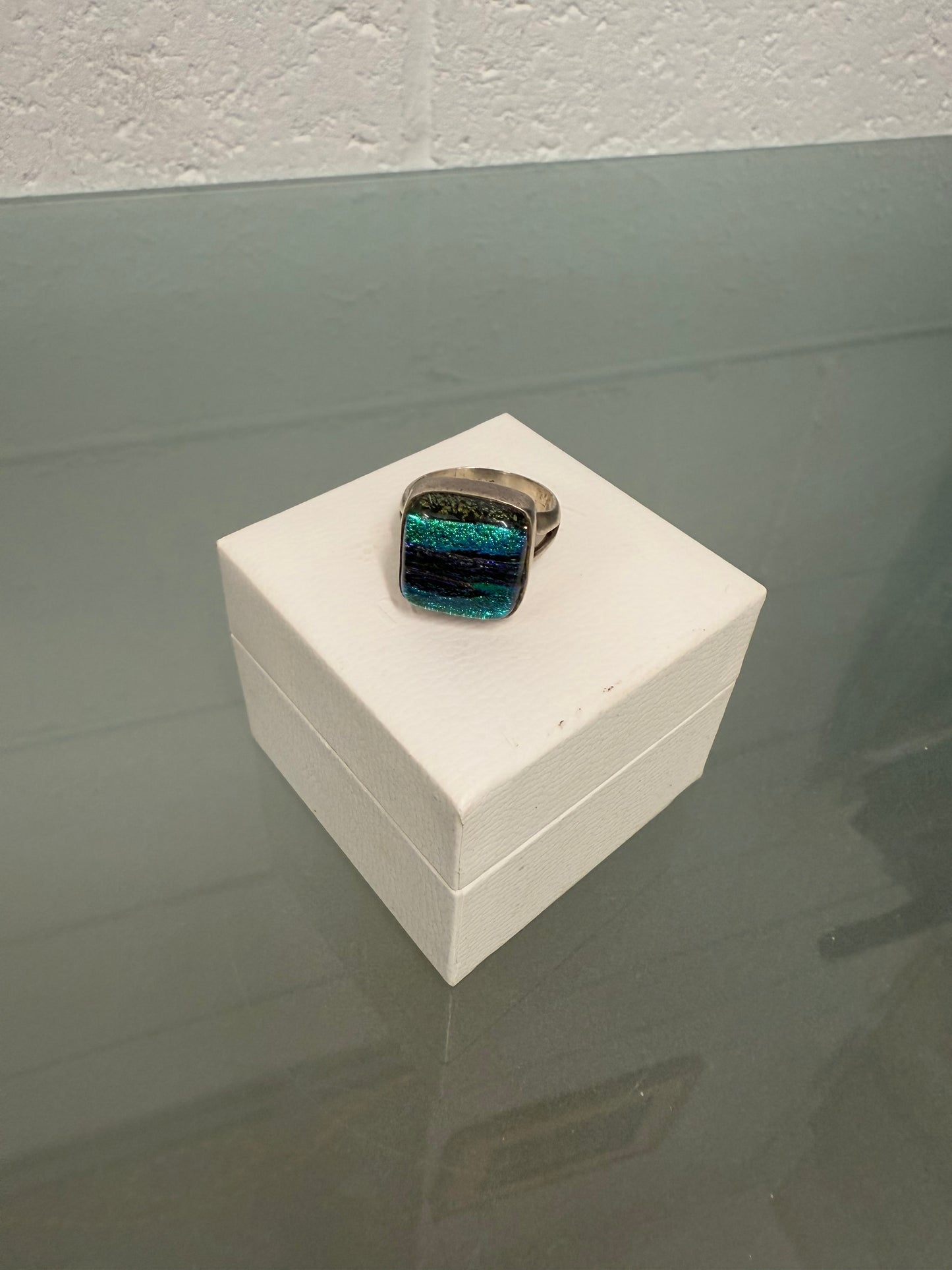 Vintage Silver (925) Dichroic Glass Ring
