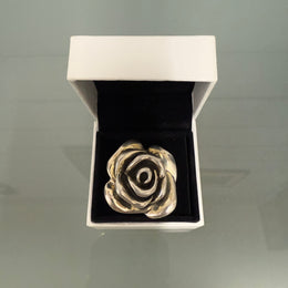 Sterling Silver Large Rose Ring