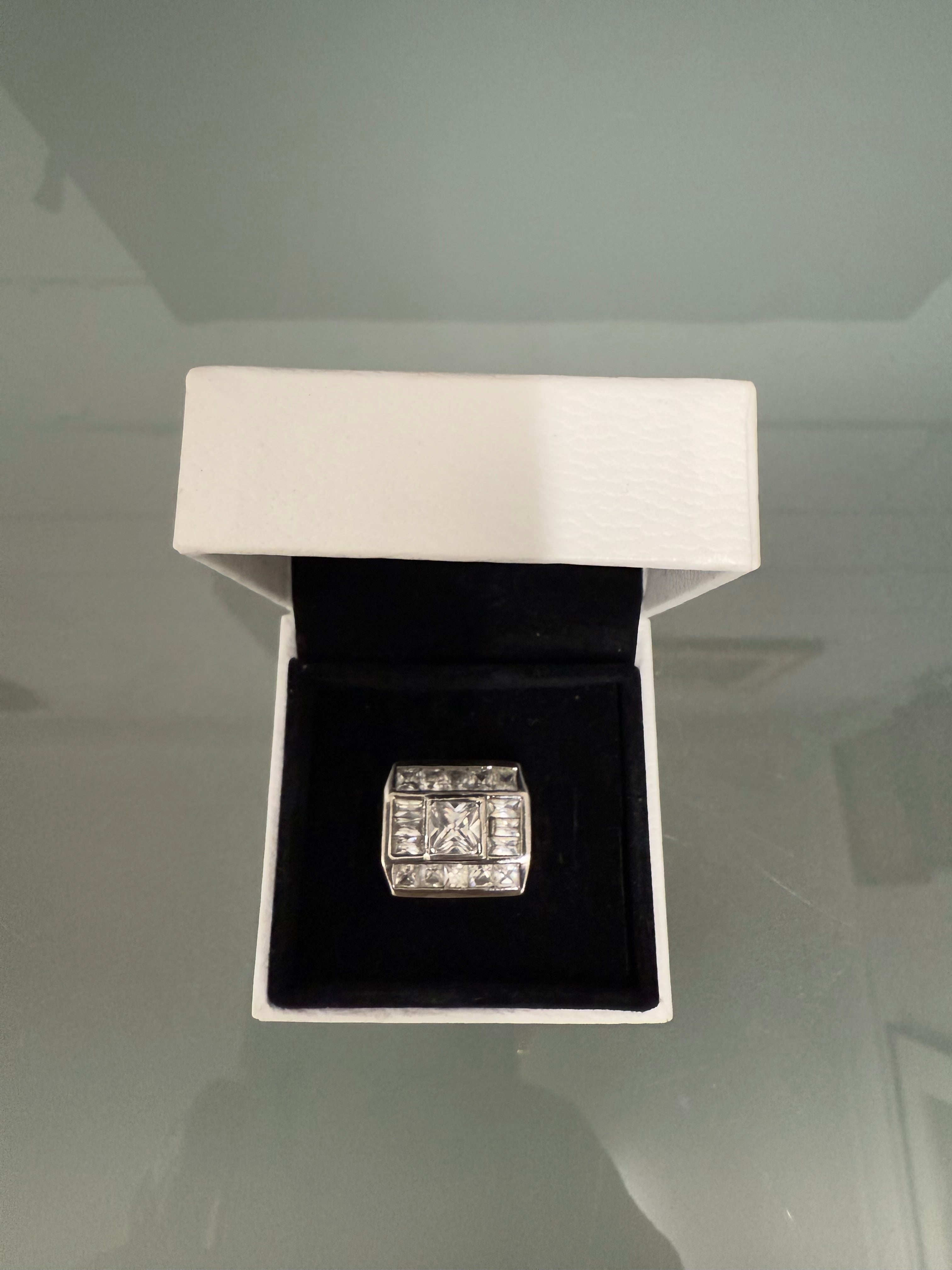 Impressive Vintage Silver (925) & White Stone Ring | Antique & Vintage | Moonee Ponds Antiques | Australia Wide Delivery