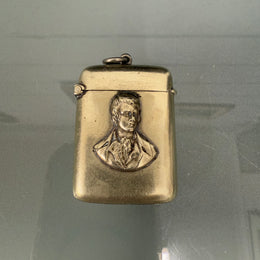 Victorian Vesta Case Robert Burns A/F Lid Detaches