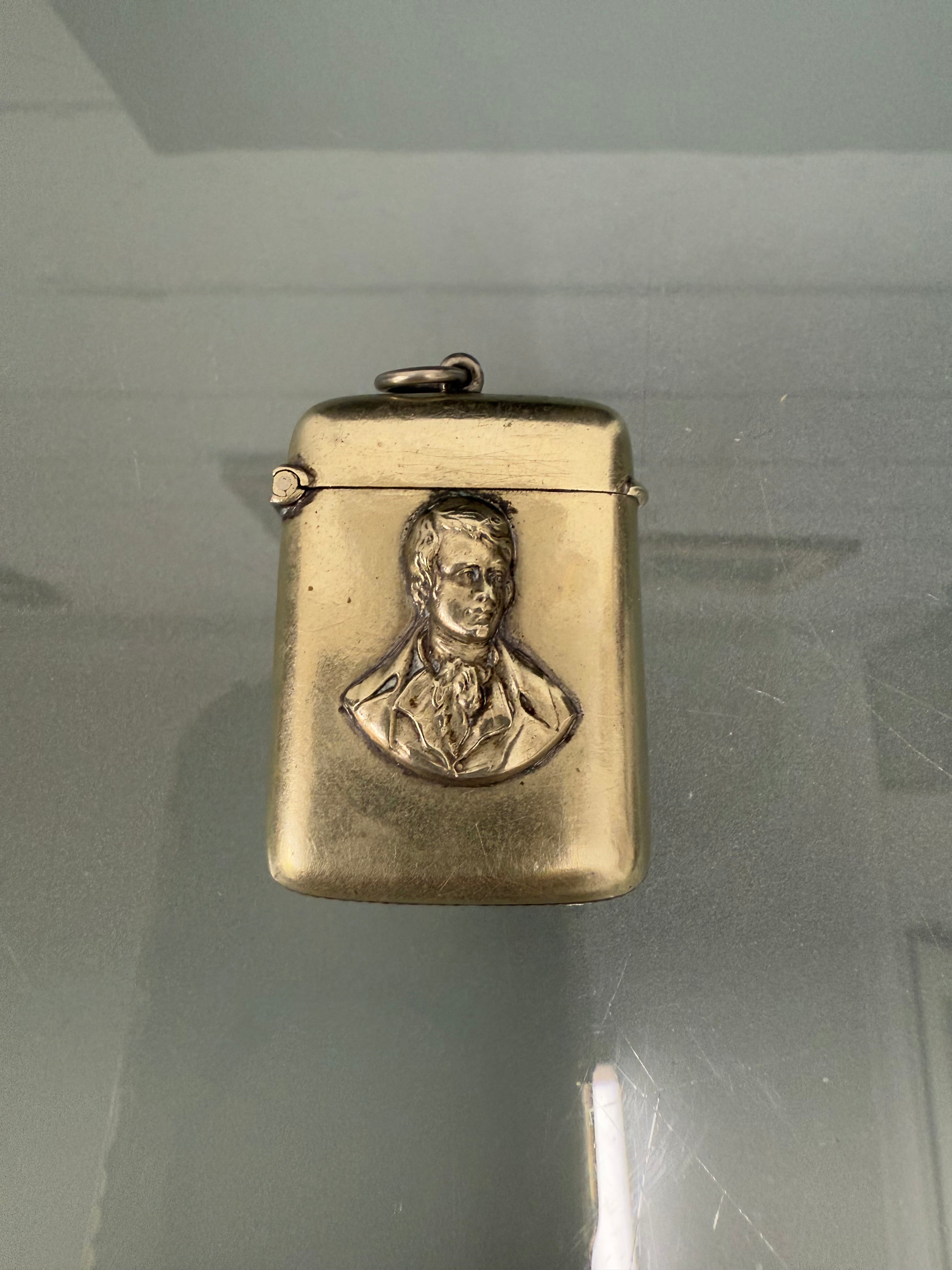Victorian Vesta Case Robert Burns A/F Lid Detaches | Antique & Vintage | Moonee Ponds Antiques | Australia Wide