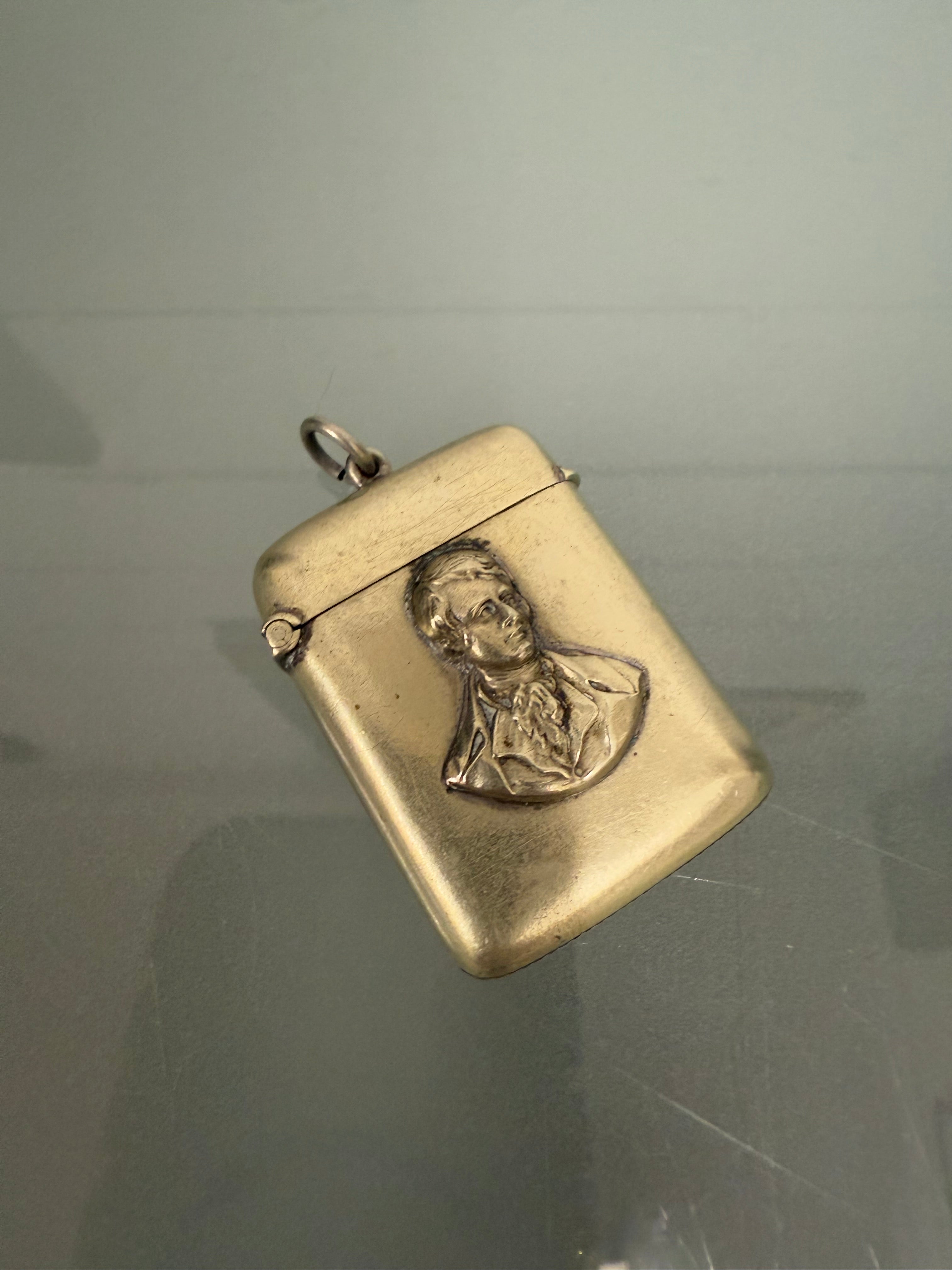 Victorian Vesta Case Robert Burns A/F Lid Detaches | Antique & Vintage | Moonee Ponds Antiques | Australia Wide