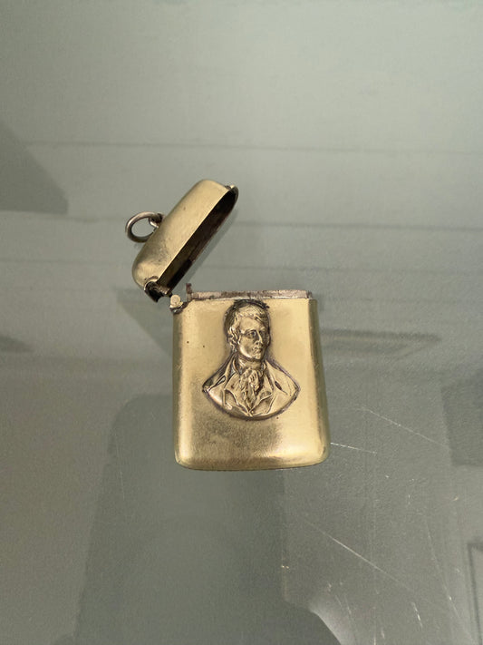 Victorian Vesta Case Robert Burns A/F Lid Detaches