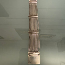 Very Impressive Heavy Silver Bracelet with Square Detail