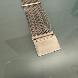 Very Impressive Heavy Silver Bracelet with Square Detail