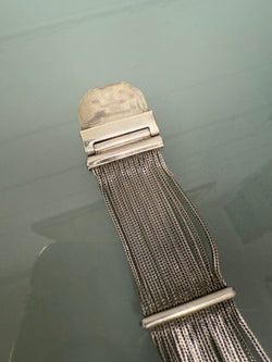 Very Impressive Heavy Silver Bracelet with Square Detail | Antique & Vintage | Moonee Ponds Antiques | Australia Wide Delivery