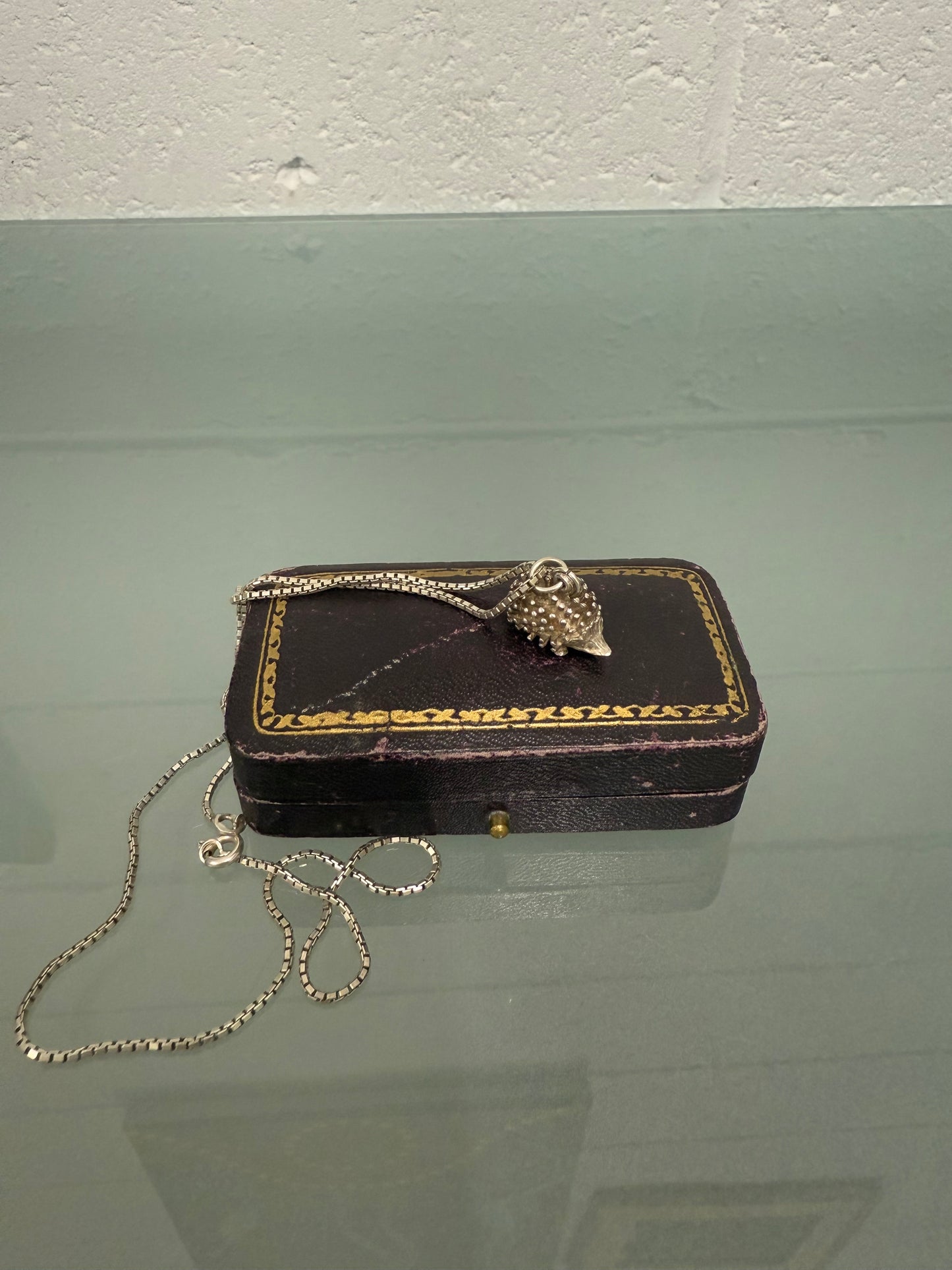 Vintage Sterling Silver Chain & Porcupine Pendant