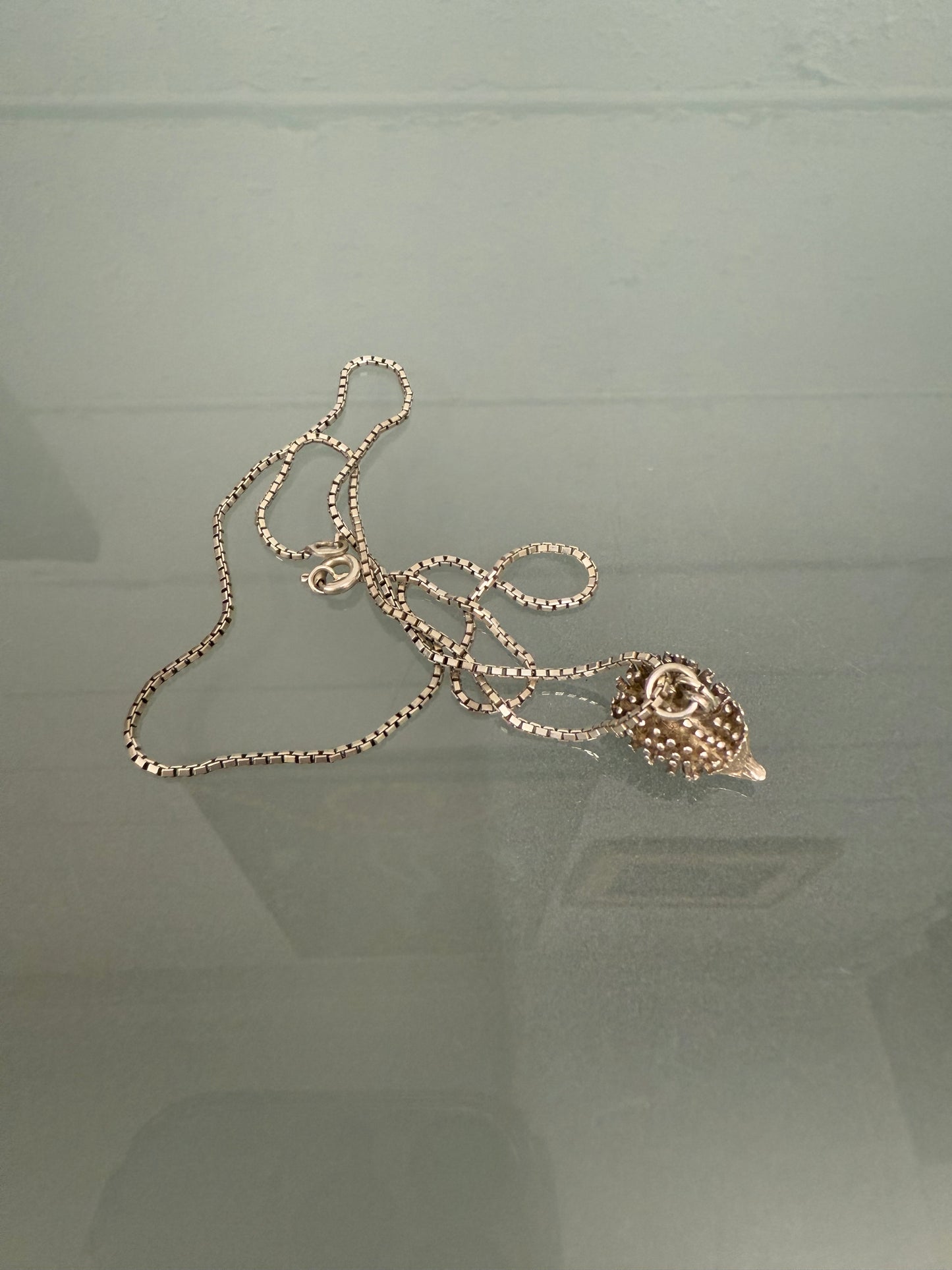 Vintage Sterling Silver Chain & Porcupine Pendant