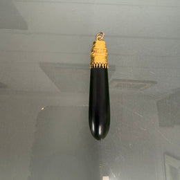 Victorian 9 Carat Gold & Black Agate Banner Pendant