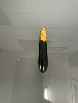 Victorian 9 Carat Gold & Black Agate Banner Pendant | Antique & Vintage | Moonee Ponds Antiques | Australia Wide Delivery