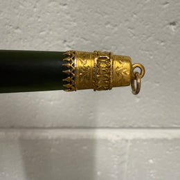 Victorian 9 Carat Gold & Black Agate Banner Pendant