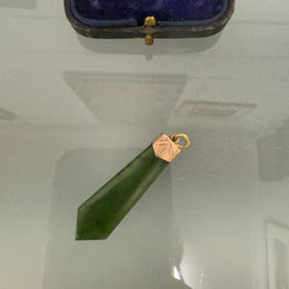 Edwardian 9 Carat Gold & Nephrite Jade Pendant