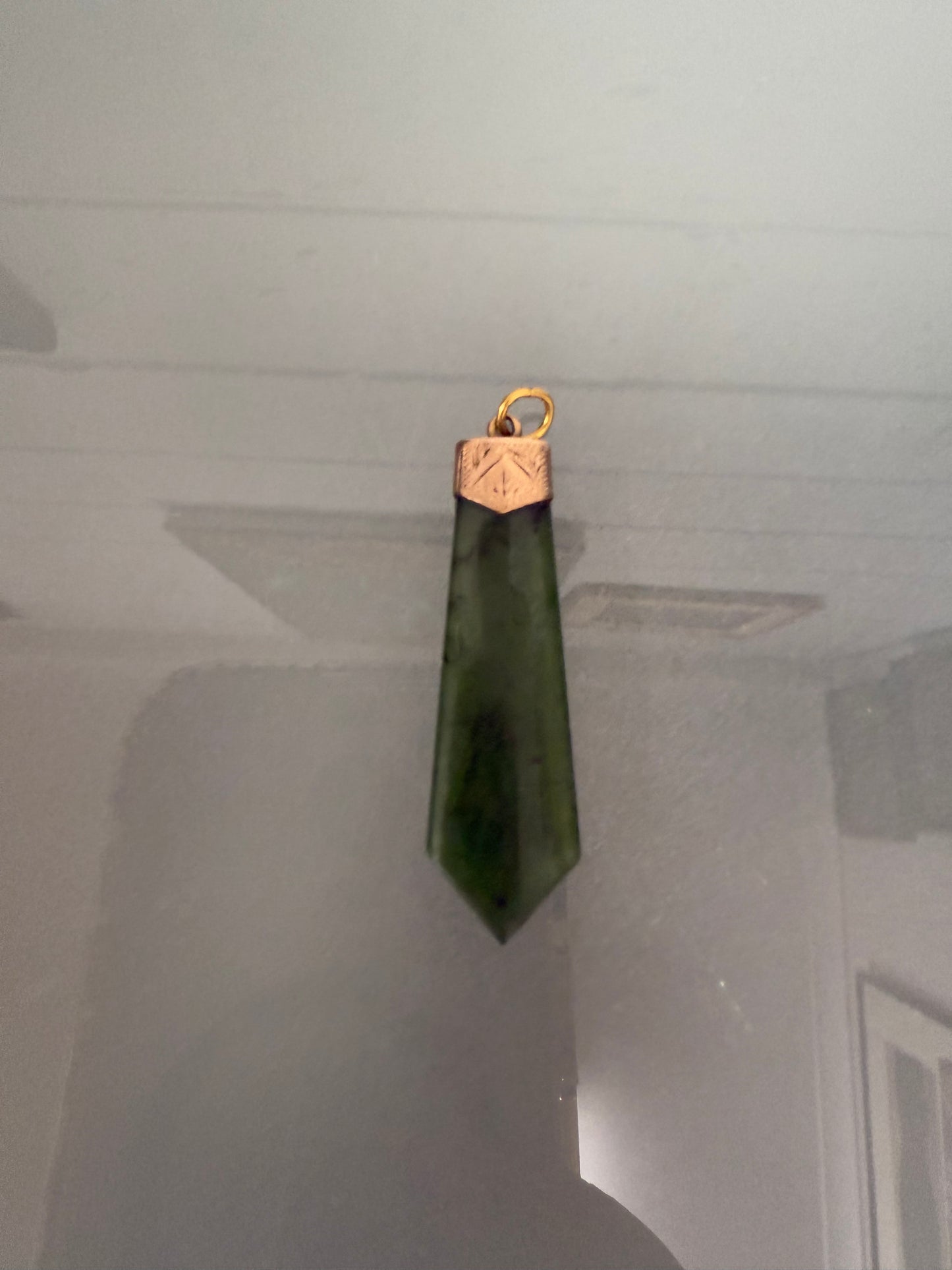 Edwardian 9 Carat Gold & Nephrite Jade Pendant