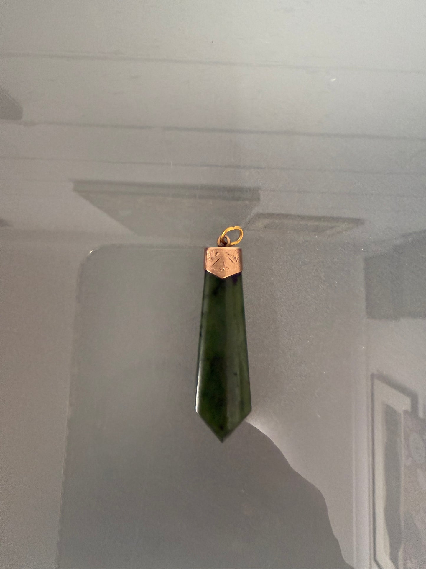 Edwardian 9 Carat Gold & Nephrite Jade Pendant