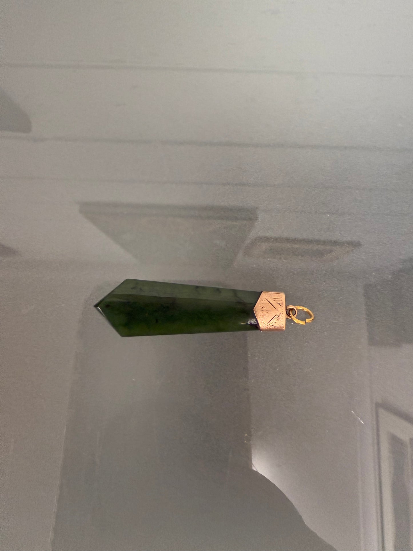 Edwardian 9 Carat Gold & Nephrite Jade Pendant