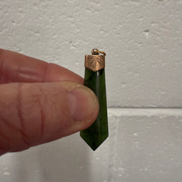 Edwardian 9 Carat Gold & Nephrite Jade Pendant