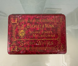 Extremely Rare Tin Buckley & Nunn Ltd Melb. Short Whites | Antique & Vintage | Moonee Ponds Antiques | Australia Wide Delivery