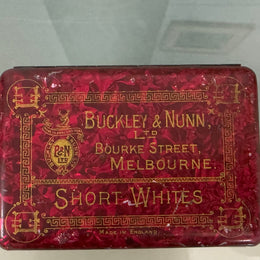 Extremely Rare Tin Buckley & Nunn Ltd Melb. Short Whites