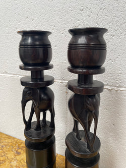 Vintage Carved Elephant Candle Holders | Antique & Vintage | Moonee Ponds Antiques | Australia Wide Delivery
