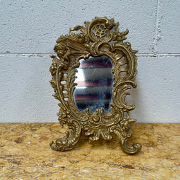 French Brass Table Mirror