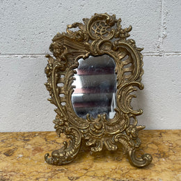 French Brass Table Mirror