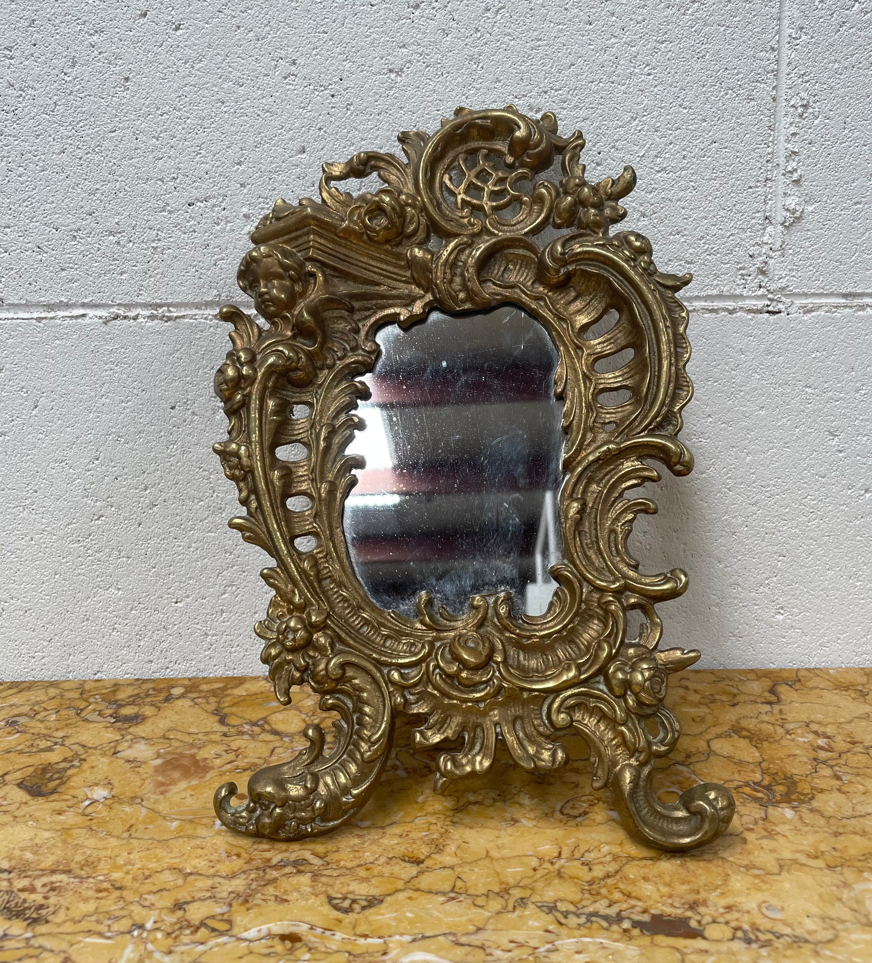French Brass Table Mirror | Antique & Vintage | Moonee Ponds Antiques | Australia Wide Delivery