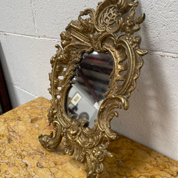 French Brass Table Mirror