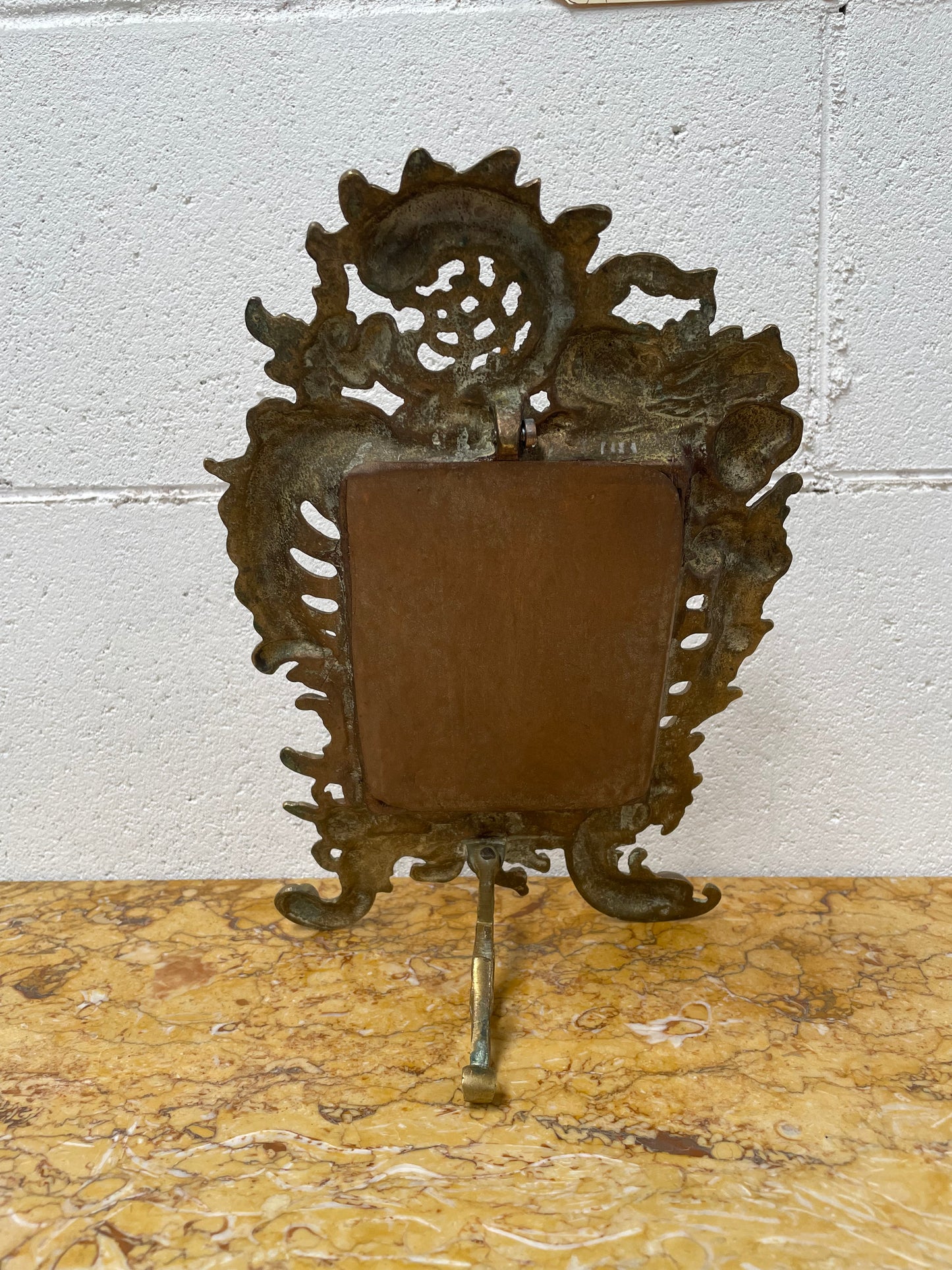 French Brass Table Mirror