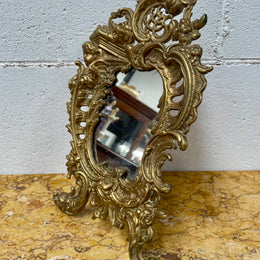 French Brass Table Mirror