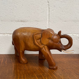 Vintage Teak Elephant Statue