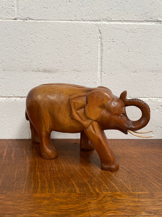 Vintage Teak Elephant Statue