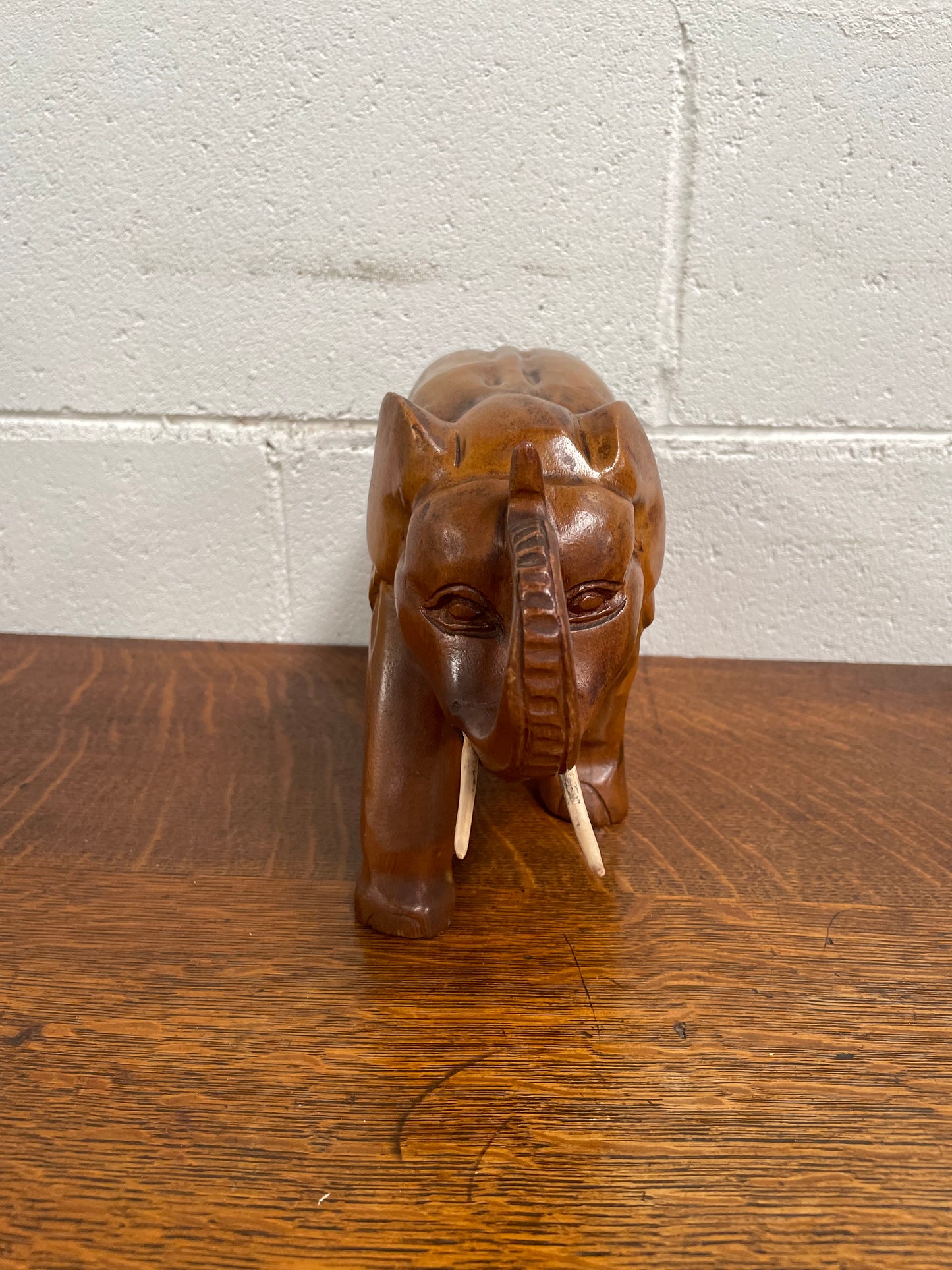 Vintage Teak Elephant Statue