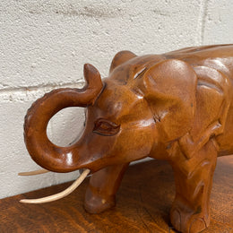 Vintage Teak Elephant Statue