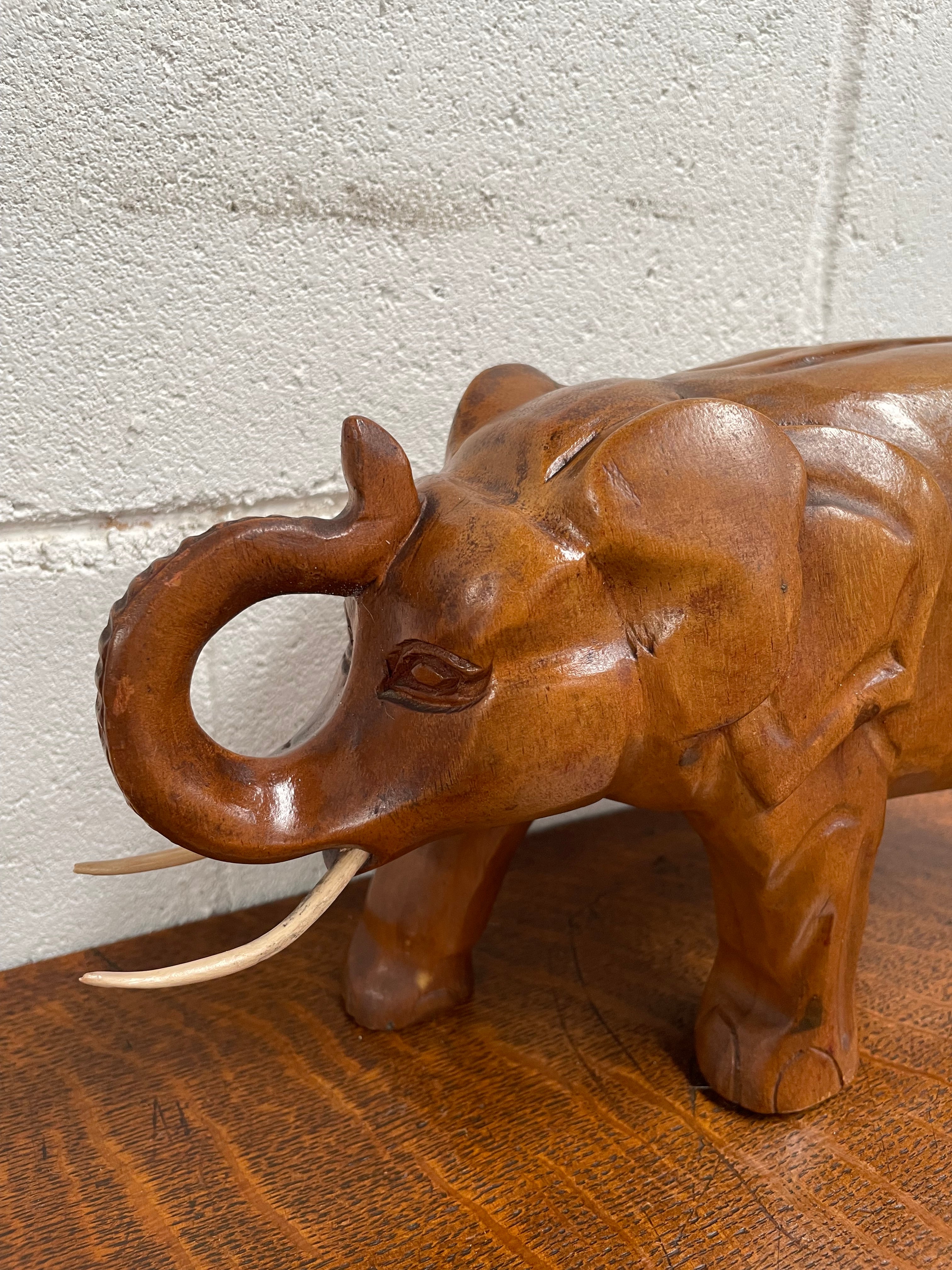 Vintage Teak Elephant Statue | Antique & Vintage | Moonee Ponds Antiques | Australia Wide Delivery