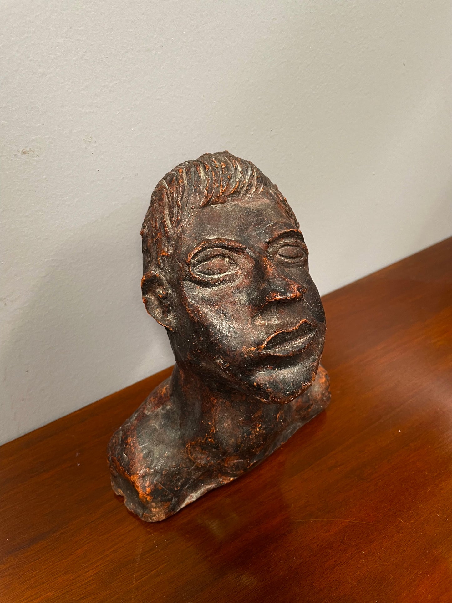 Superb Vintage Hand Sculptured Terracotta Bust