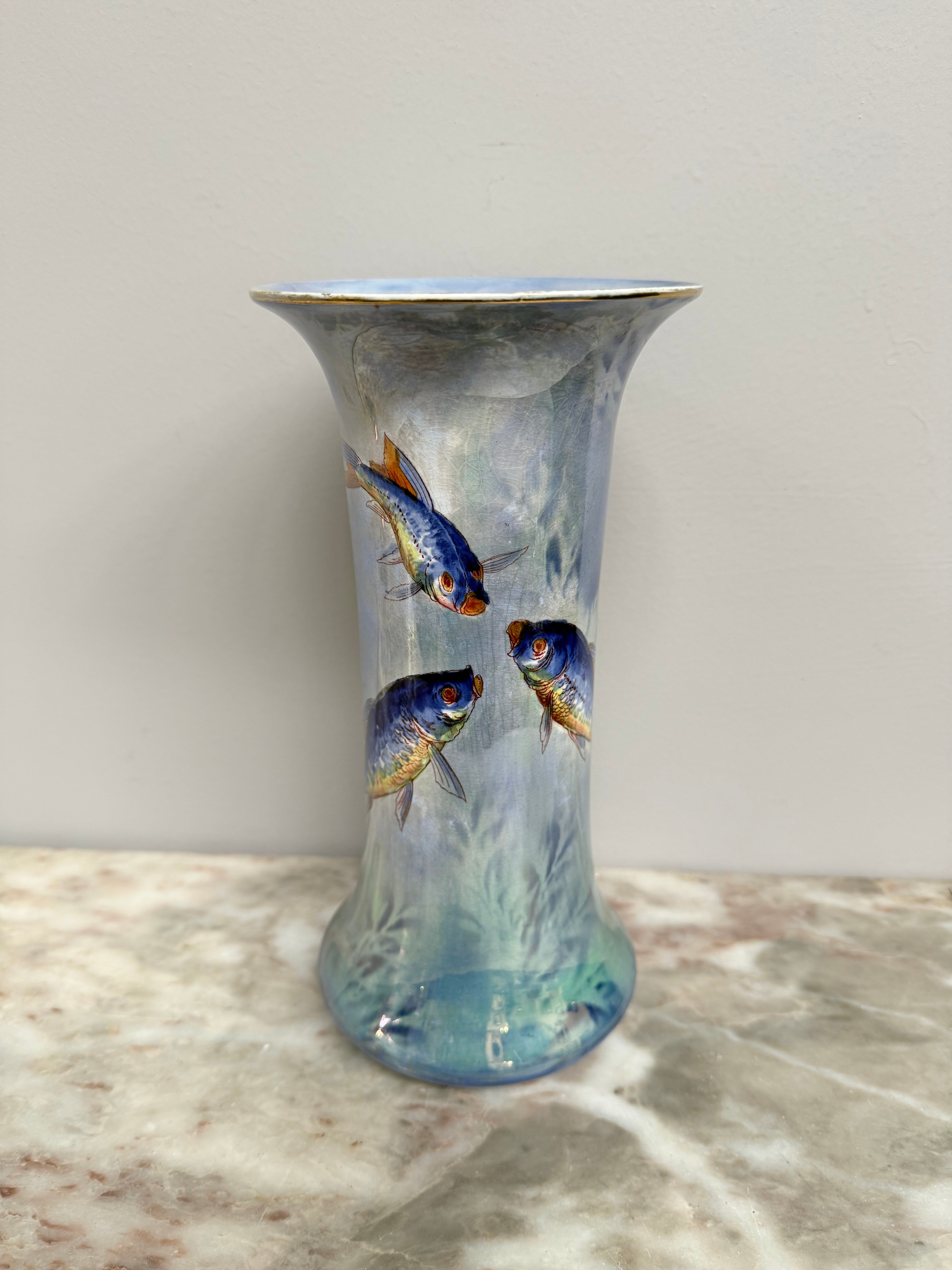 Burleigh Ware Lustre Fish Decorated Vase | Antique & Vintage | Moonee Ponds Antiques | Australia Wide Delivery