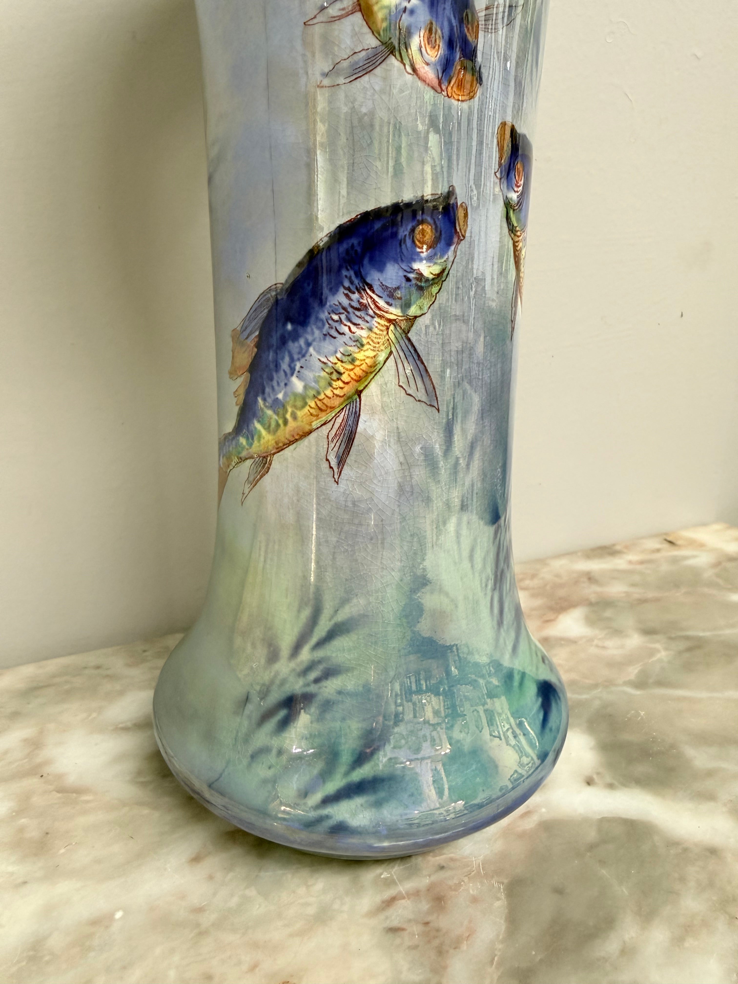 Burleigh Ware Lustre Fish Decorated Vase | Antique & Vintage | Moonee Ponds Antiques | Australia Wide Delivery