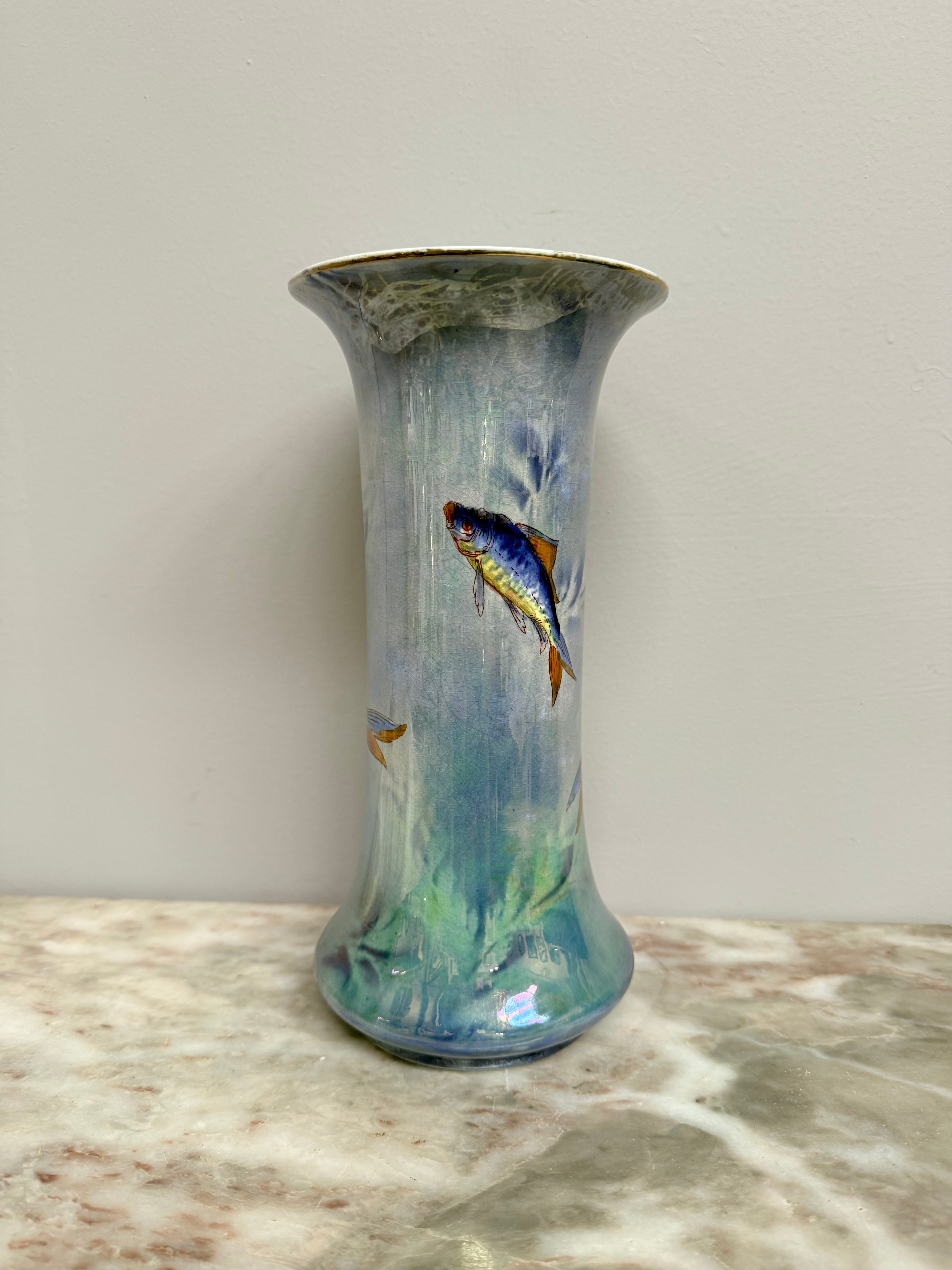 Burleigh Ware Lustre Fish Decorated Vase | Antique & Vintage | Moonee Ponds Antiques | Australia Wide Delivery