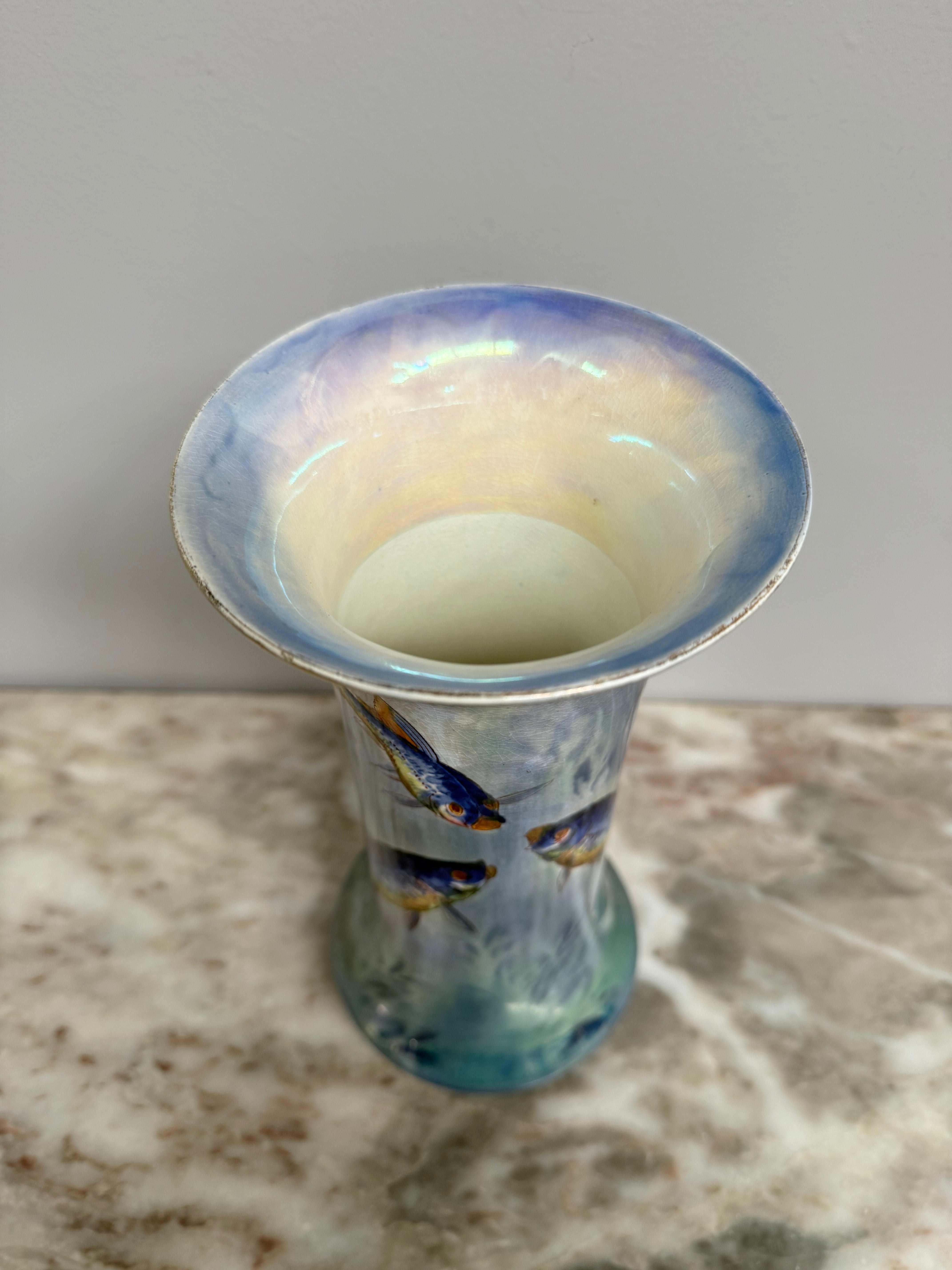 Burleigh Ware Lustre Fish Decorated Vase | Antique & Vintage | Moonee Ponds Antiques | Australia Wide Delivery