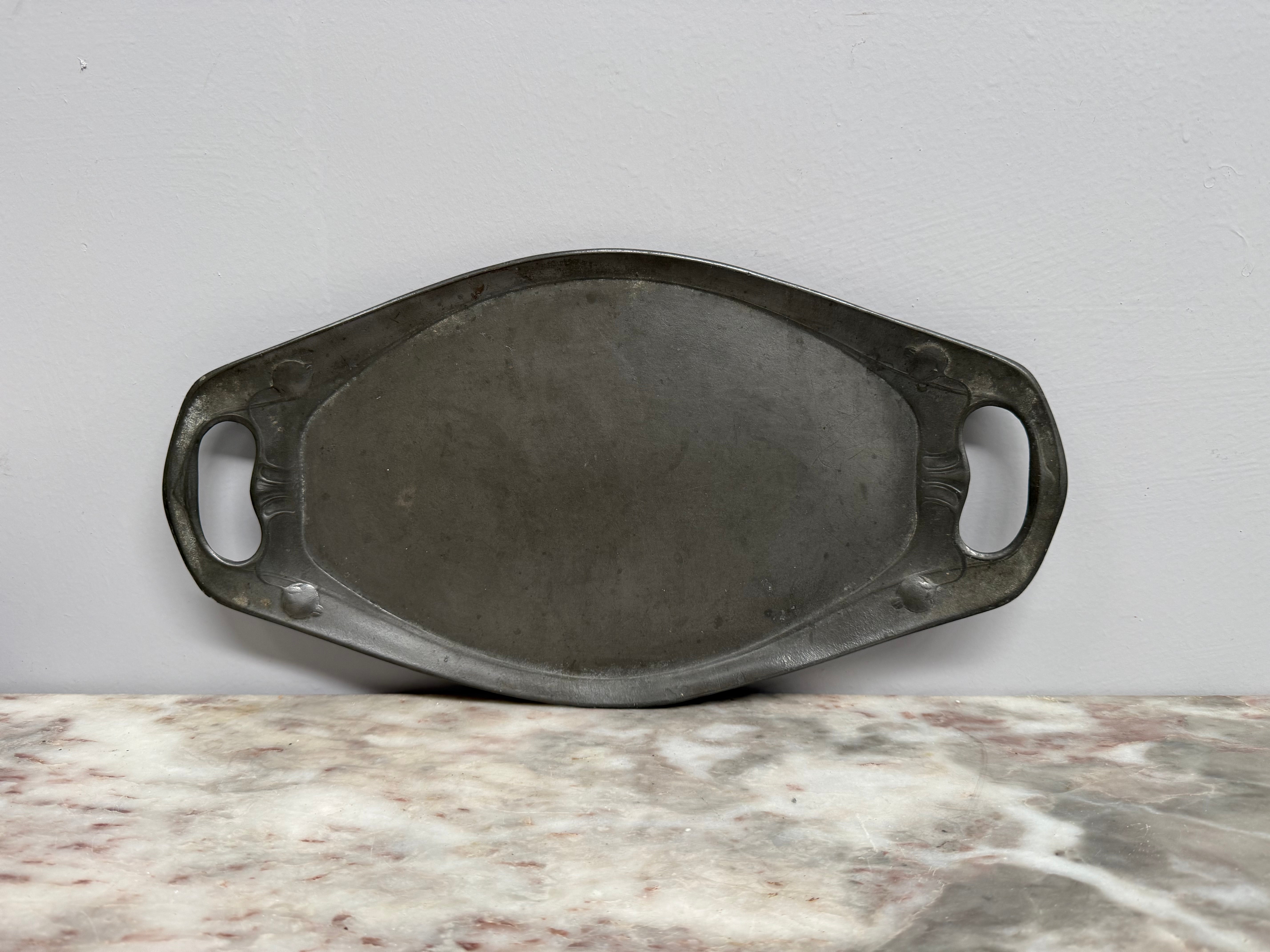 Antique Art Nouveau Stamped Pewter Tray | Antique & Vintage | Moonee Ponds Antiques | Australia Wide Delivery