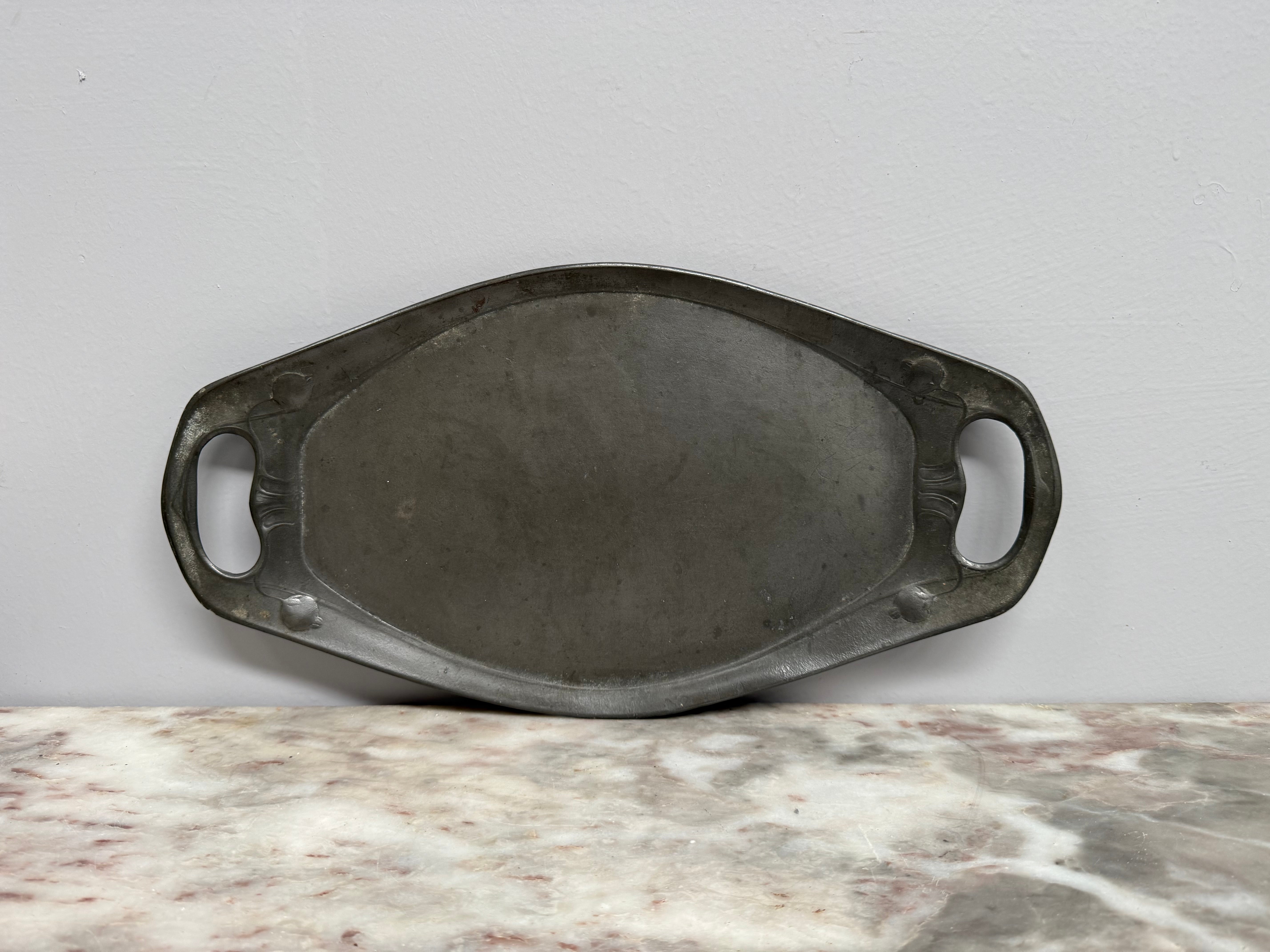 Antique Art Nouveau Stamped Pewter Tray | Antique & Vintage | Moonee Ponds Antiques | Australia Wide Delivery