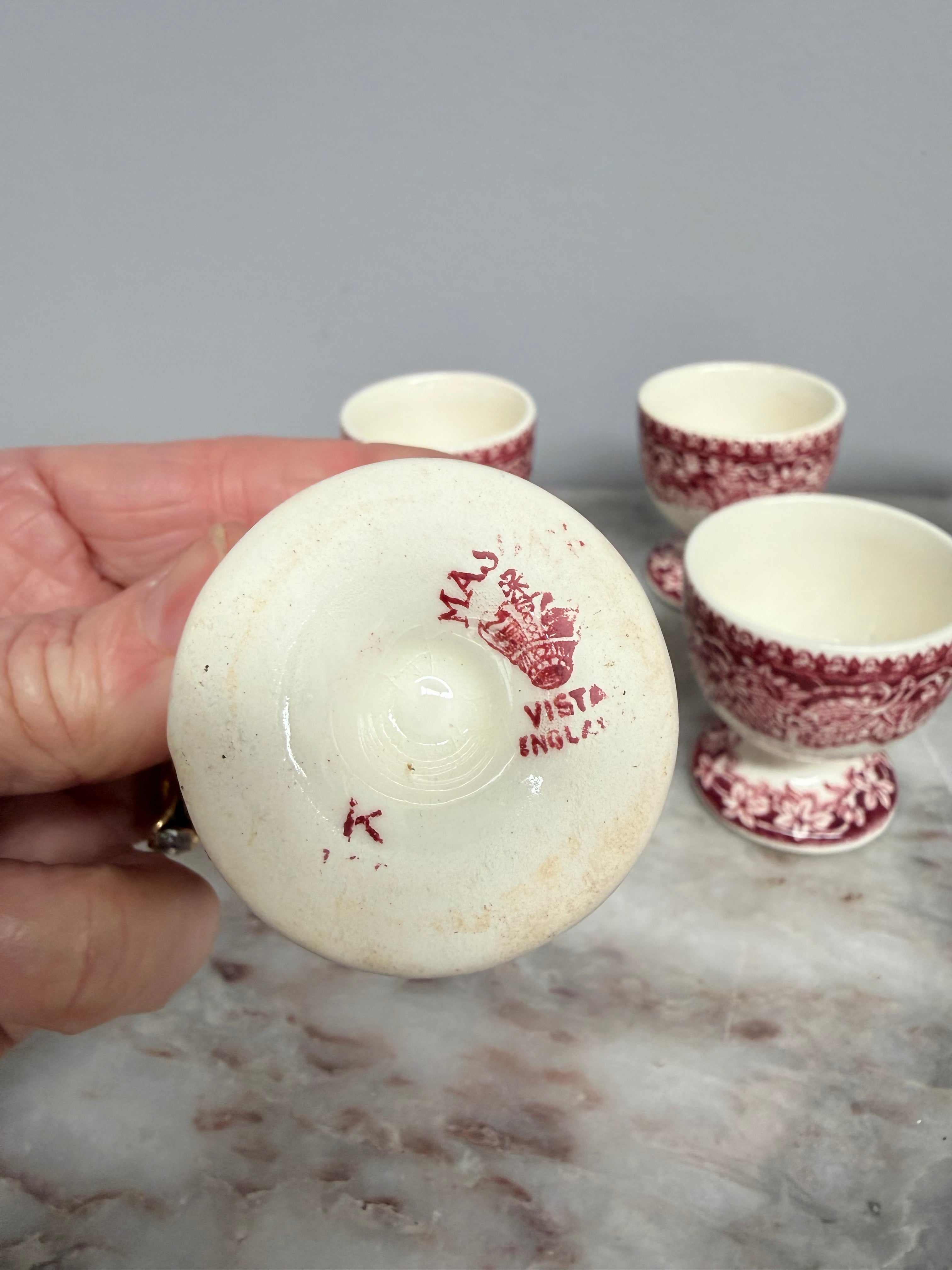 Rare Vintage Set of Six Masons Vista England Egg Cups | Antique & Vintage | Moonee Ponds Antiques | Australia Wide Delivery
