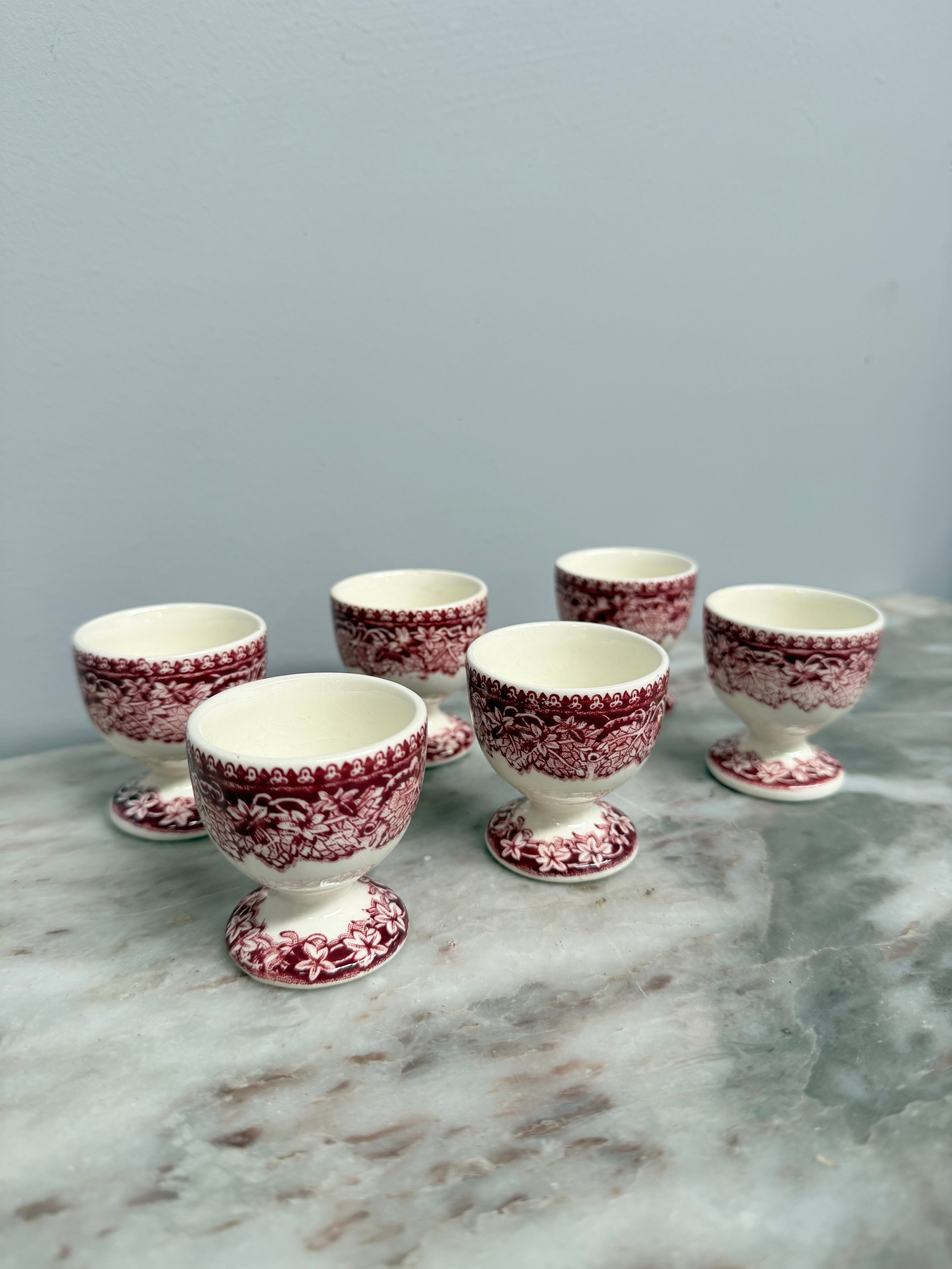 Rare Vintage Set of Six Masons Vista England Egg Cups | Antique & Vintage | Moonee Ponds Antiques | Australia Wide Delivery