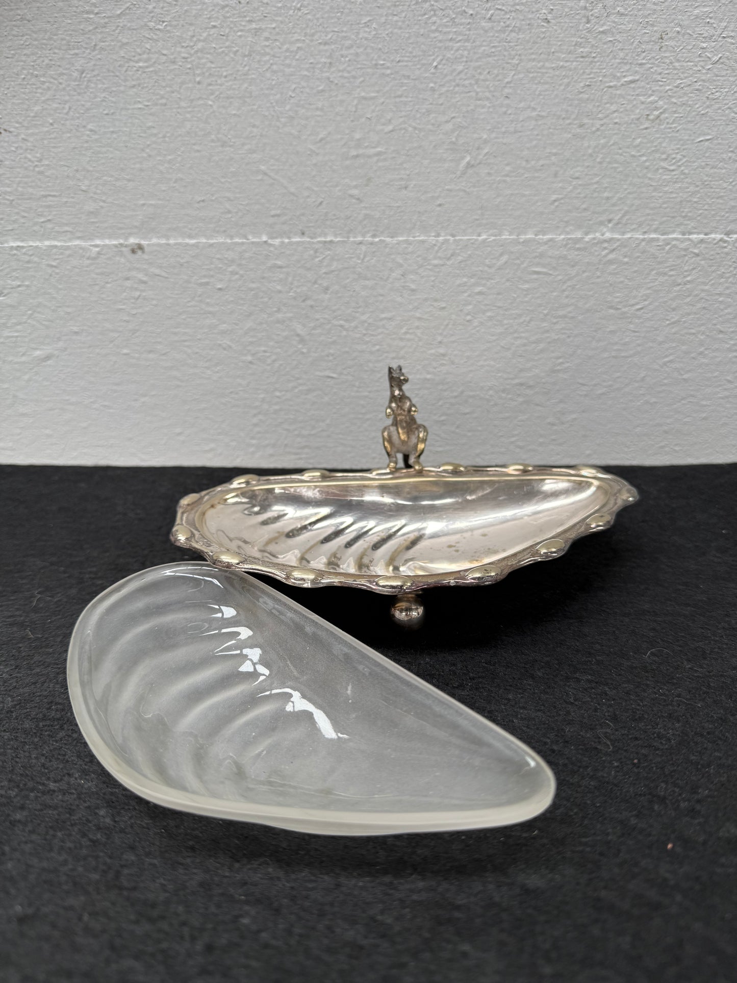 Vintage Silver Plated Kangaroo Shell Shaped Dish